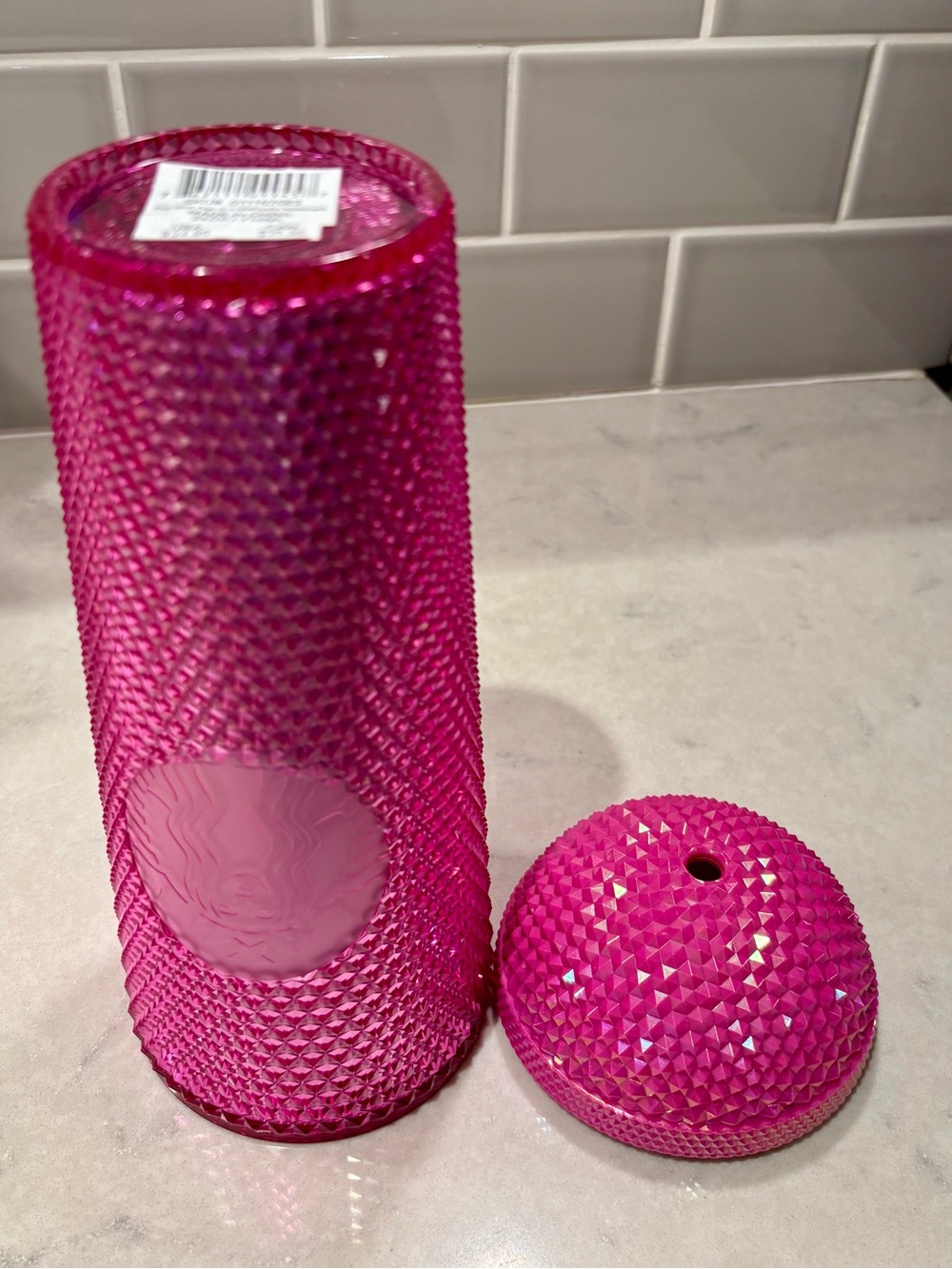 Starbucks 2023 Pink Iridescent Studded Tumbler 24oz Dome Lid Cold Cup 011167083 - Picture 5 of 7